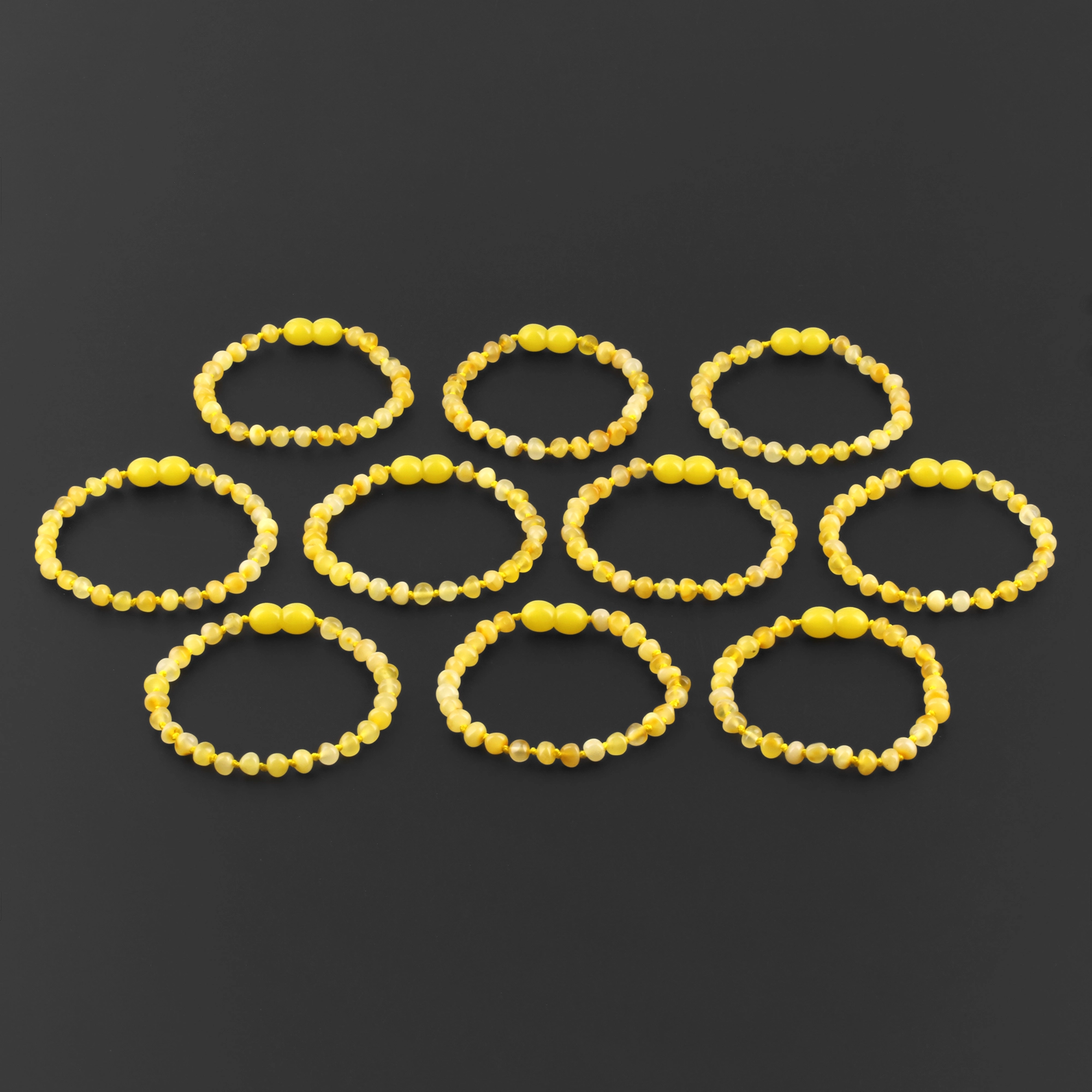 BALTIC AMBER JUNIOR BRACELETS LOT OF 10pcs - BAROQUE. XB54MY