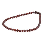Baltic Amber Junior Necklace Baroque Dark Cognac Raw Finish - Wholesale Lot of 10pcs - 38cm / 15in - XB54DC-RAW