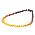 Baltic Amber Junior Necklace Baroque Rainbow Raw Finish - Wholesale Lot of 10pcs - 38cm / 15in - XB54R2-RAW