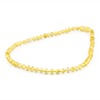 Baltic Amber Junior Necklace Baroque Yellow Glossy Finish - Wholesale Lot of 10pcs - 38cm / 15in - XB54Y