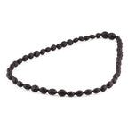 Baltic Amber Junior Necklace Olive Black Matte Finish - Wholesale Lot of 10pcs - 38cm / 15in - XO54BM
