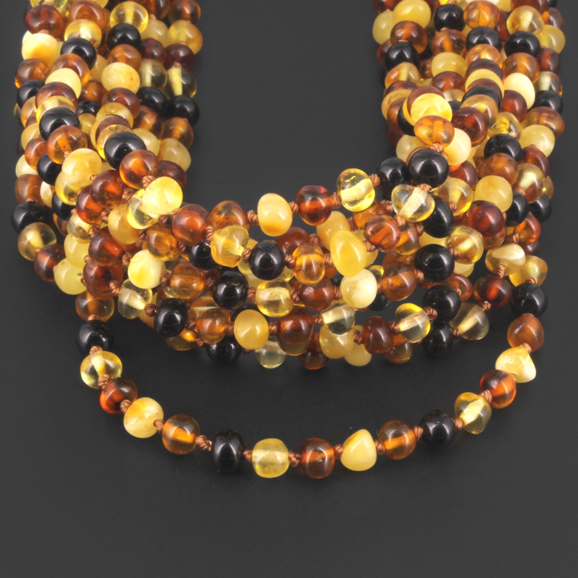 BALTIC AMBER JUNIOR NECKLACES LOT OF 10pcs - BAROQUE. XB54M