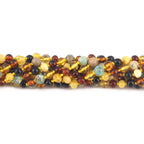 BALTIC AMBER JUNIOR NECKLACES WITH LAKE BLUE IMPERIAL JASPER LOT OF 10pcs. JN96