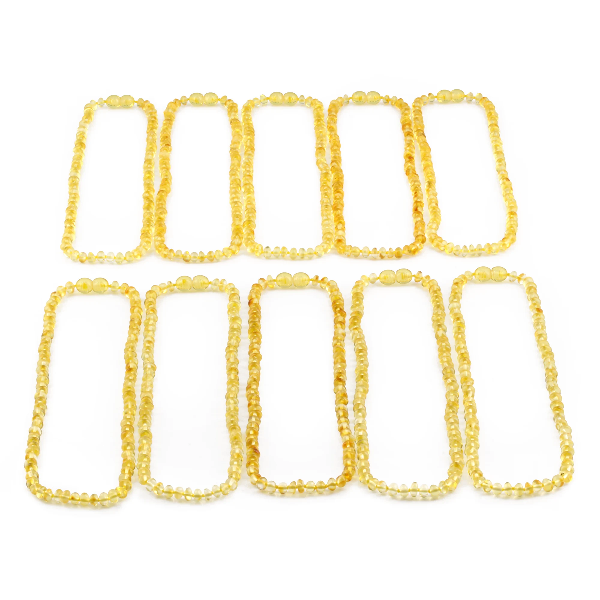 BALTIC AMBER JUNIOR NECKLACES LOT OF 10pcs - ROUNDEL. XR53Y