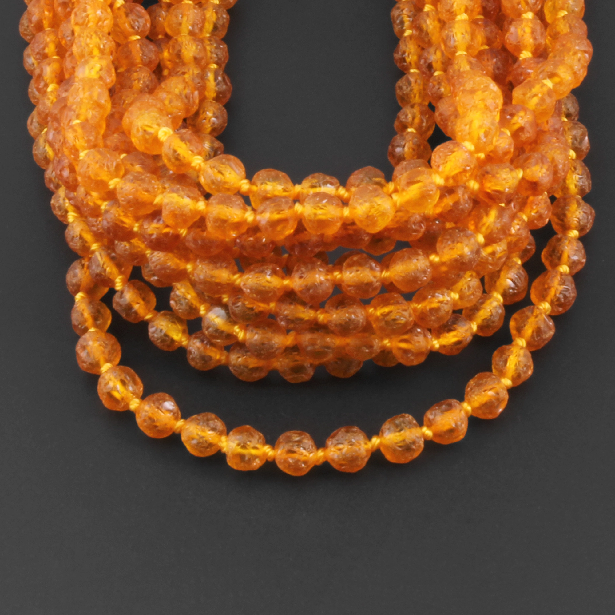 Baltic Amber Junior Necklace Baroque Light Cognac Raw Finish - Wholesale Lot of 10pcs - 38cm / 15in - XB54LC-RAW