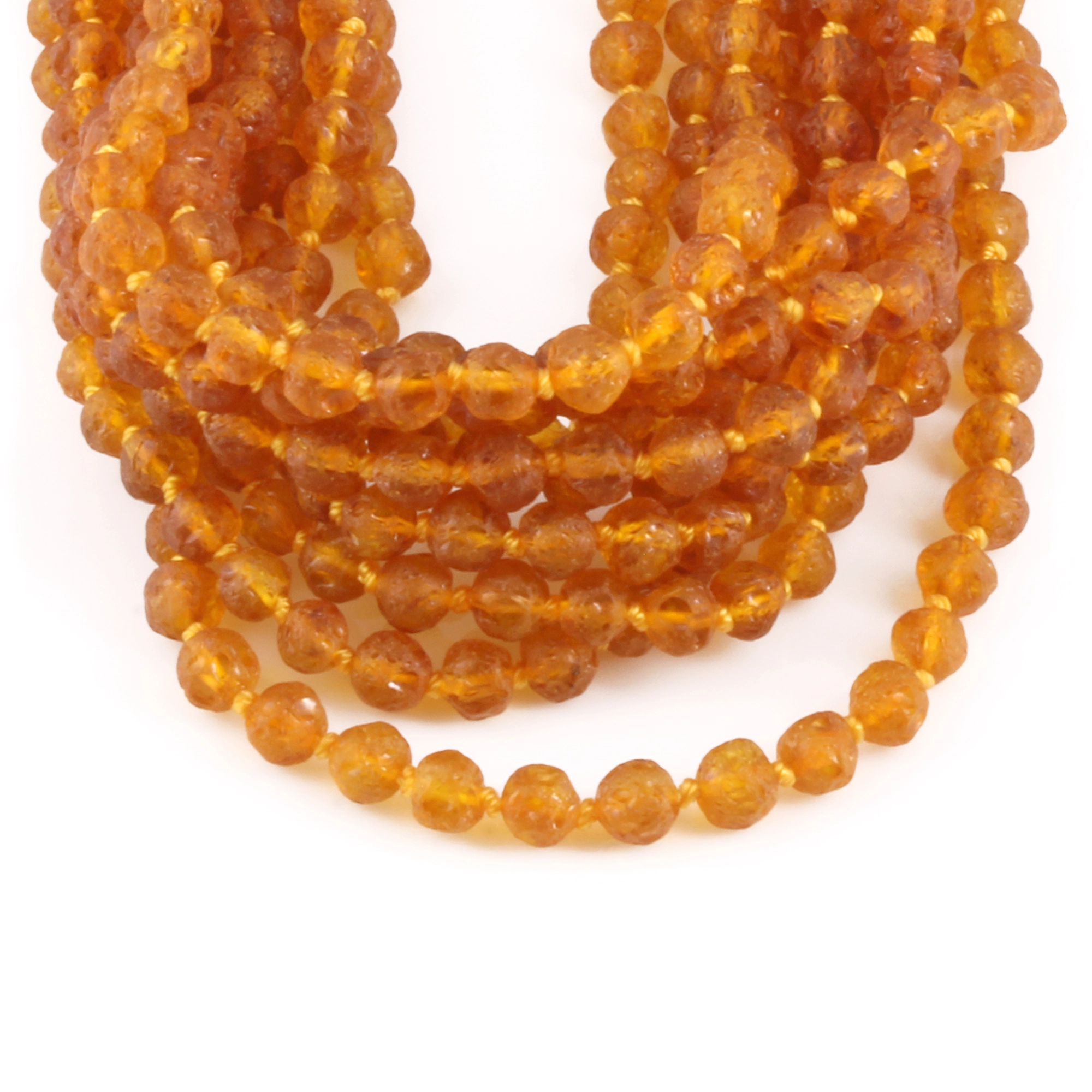 Baltic Amber Junior Necklace Baroque Light Cognac Raw Finish - Wholesale Lot of 10pcs - 38cm / 15in - XB54LC-RAW