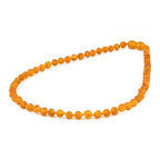 Baltic Amber Junior Necklace Baroque Light Cognac Raw Finish - Wholesale Lot of 10pcs - 38cm / 15in - XB54LC-RAW
