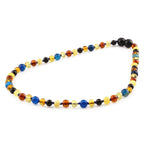 BALTIC AMBER JUNIOR NECKLACES WITH BLUE LACE AGATE LOT OF 10pcs. JN94