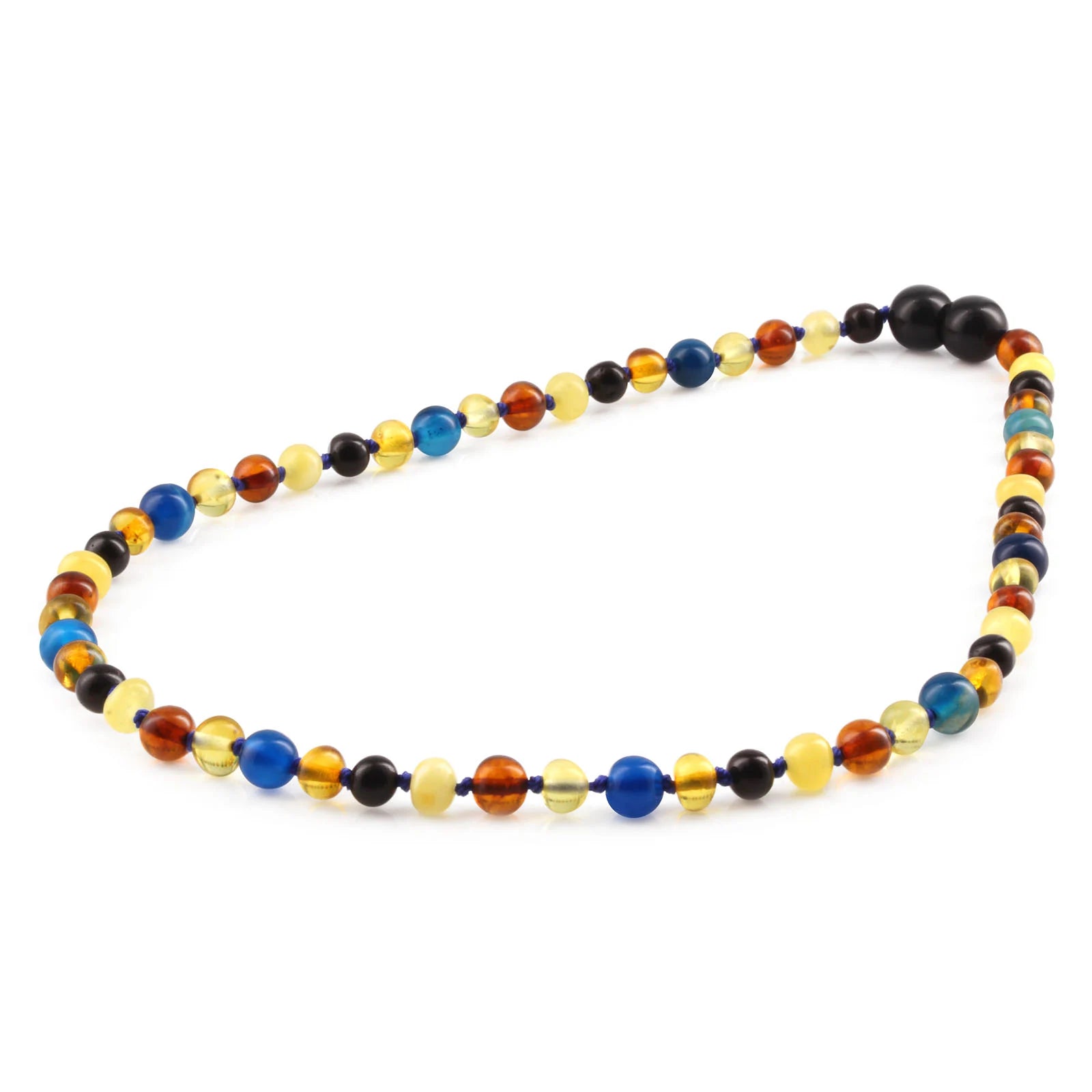 BALTIC AMBER JUNIOR NECKLACES WITH BLUE LACE AGATE LOT OF 10pcs. JN94