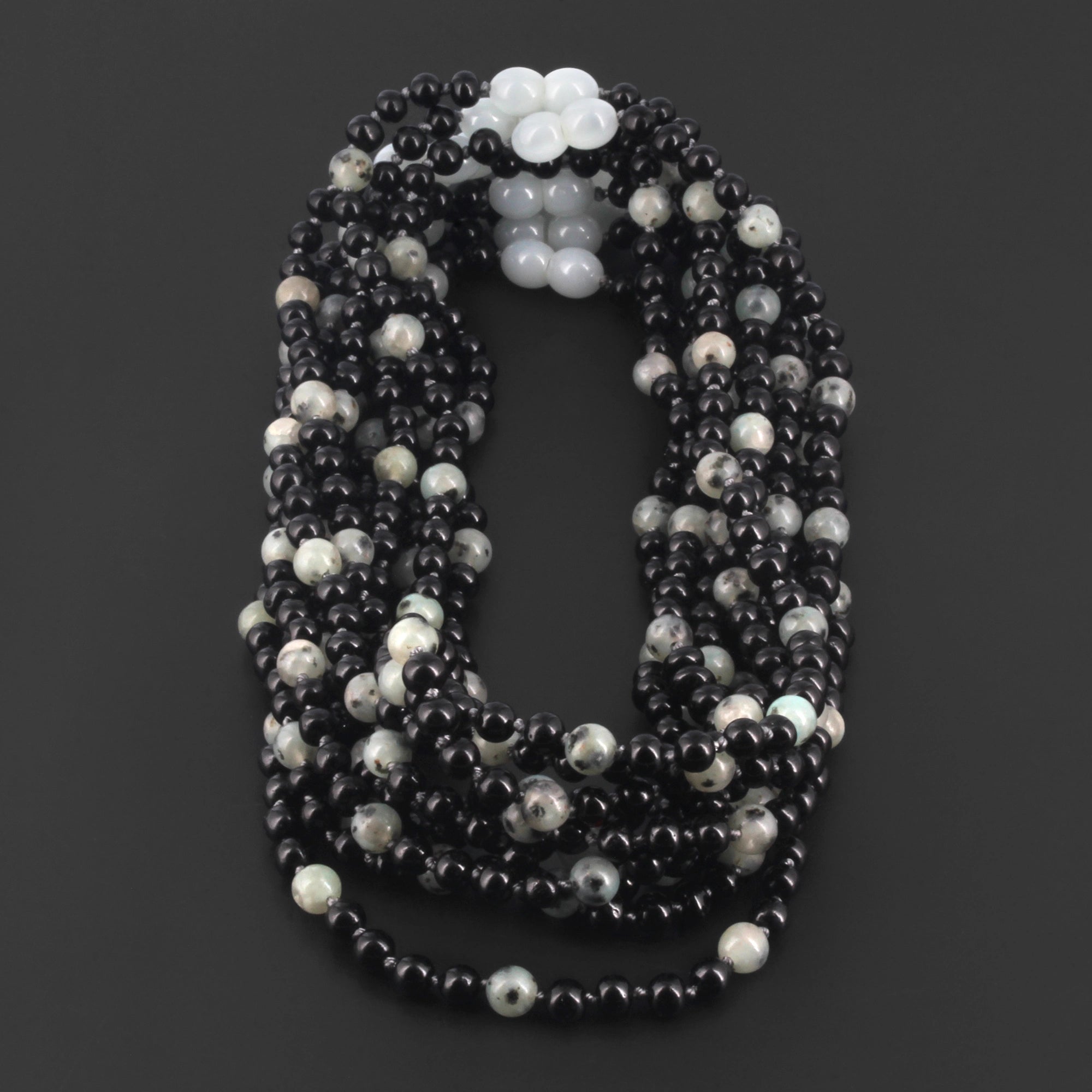 BALTIC AMBER JUNIOR NECKLACES WITH KIWI JASPER LOT OF 10pcs. JN90