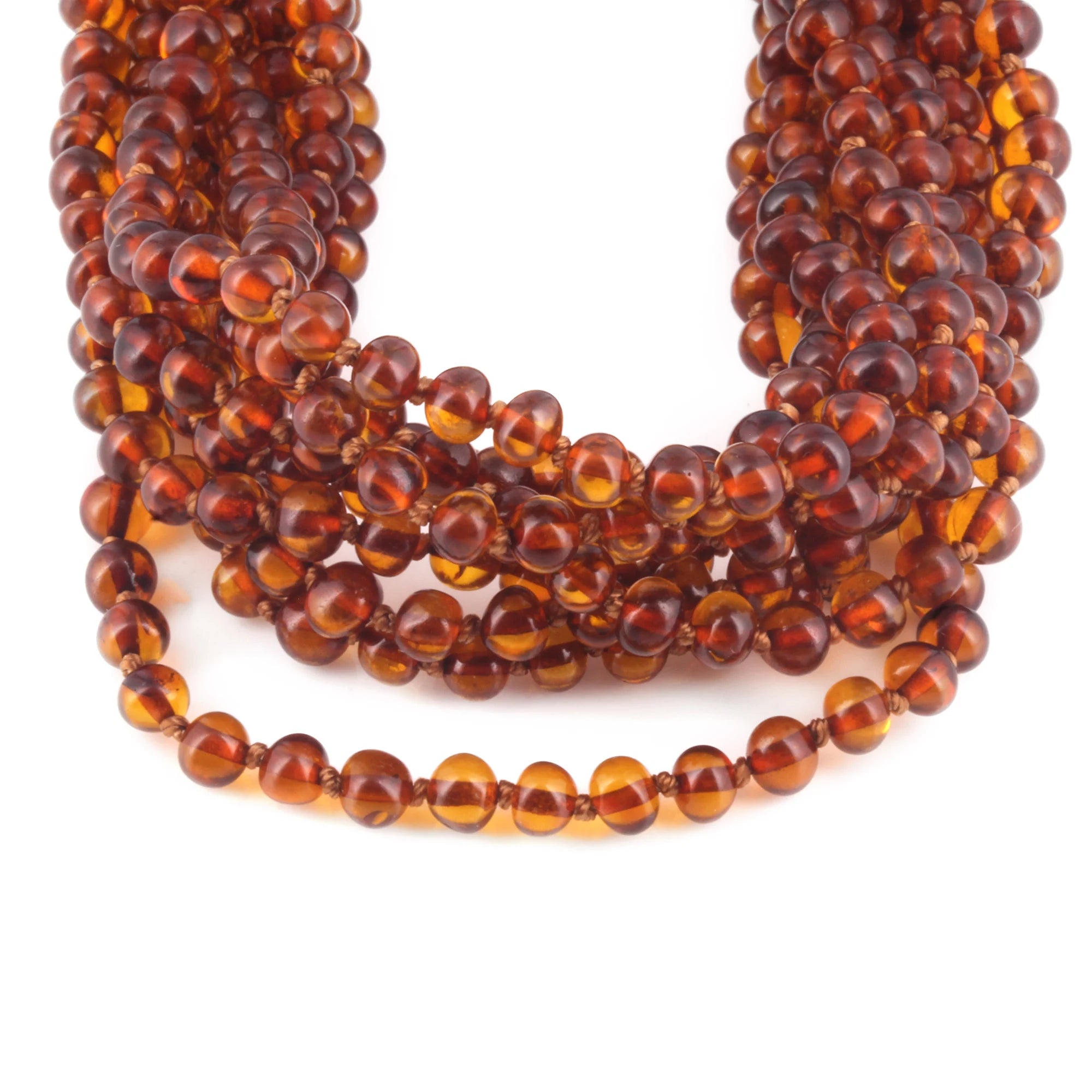 BALTIC AMBER JUNIOR NECKLACES LOT OF 10pcs -  BAROQUE. XB54C