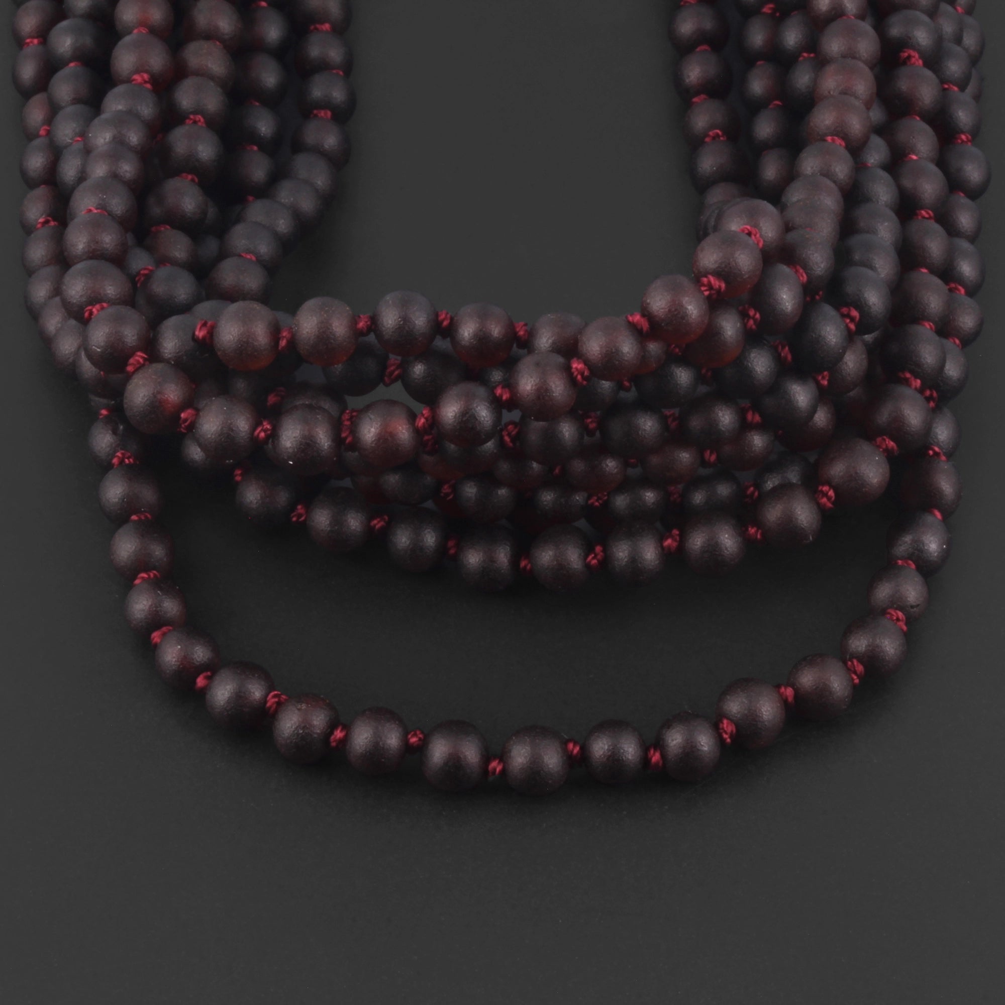 Baltic Amber Junior Necklace Baroque Dark Cognac Matte Finish - Wholesale Lot of 10pcs - 38cm / 15in - XB54DCM
