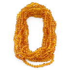 Baltic Amber Junior Necklace Baroque Light Cognac Glossy Finish - Wholesale Lot of 10pcs - 38cm / 15in - XB43LC