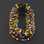 BALTIC AMBER JUNIOR NECKLACES WITH BLUE LACE AGATE LOT OF 10pcs. JN94