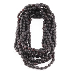 Baltic Amber Junior Necklace Olive Black Matte Finish - Wholesale Lot of 10pcs - 38cm / 15in - XO54BM