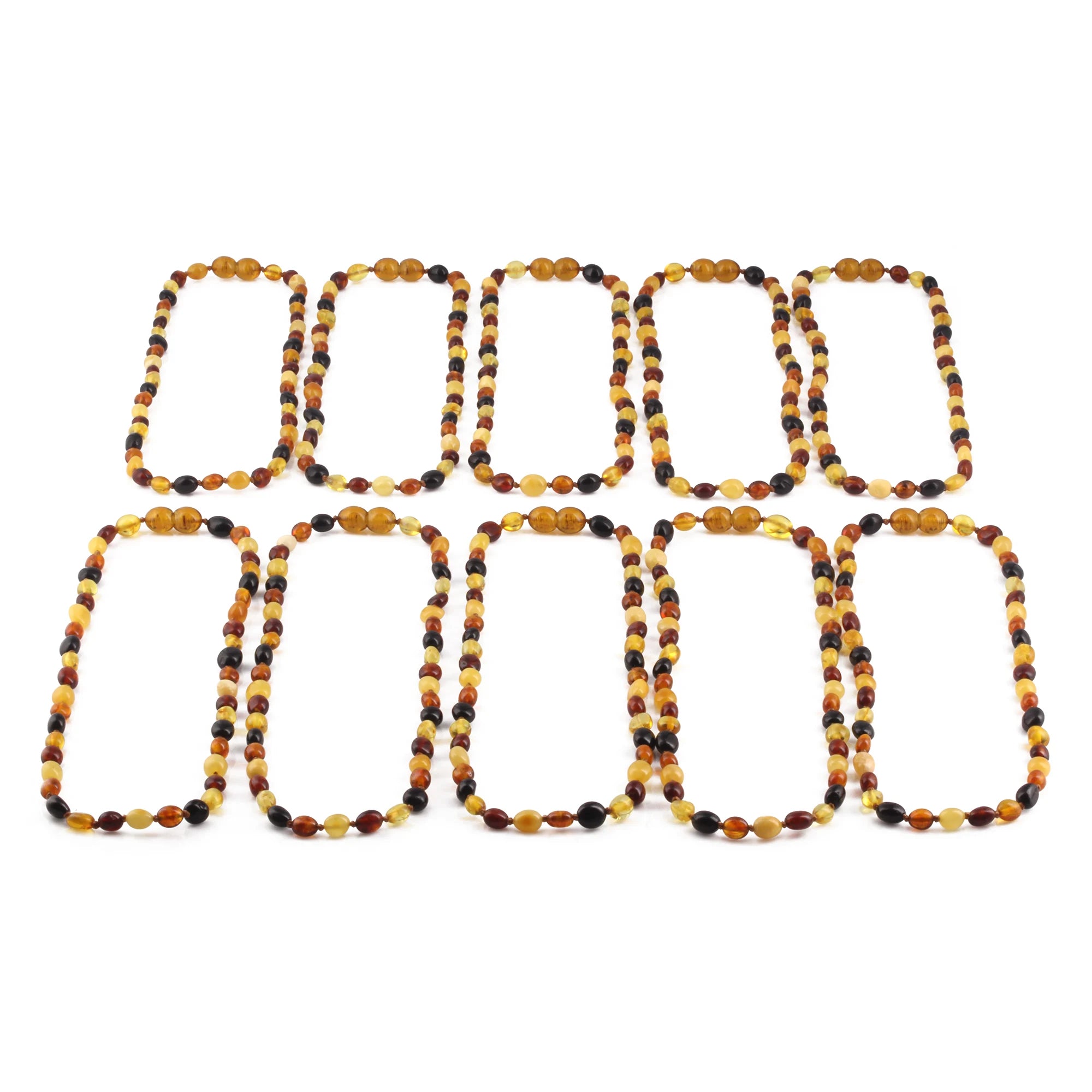 BALTIC AMBER JUNIOR NECKLACES LOT OF 10pcs - OLIVE. XO54M