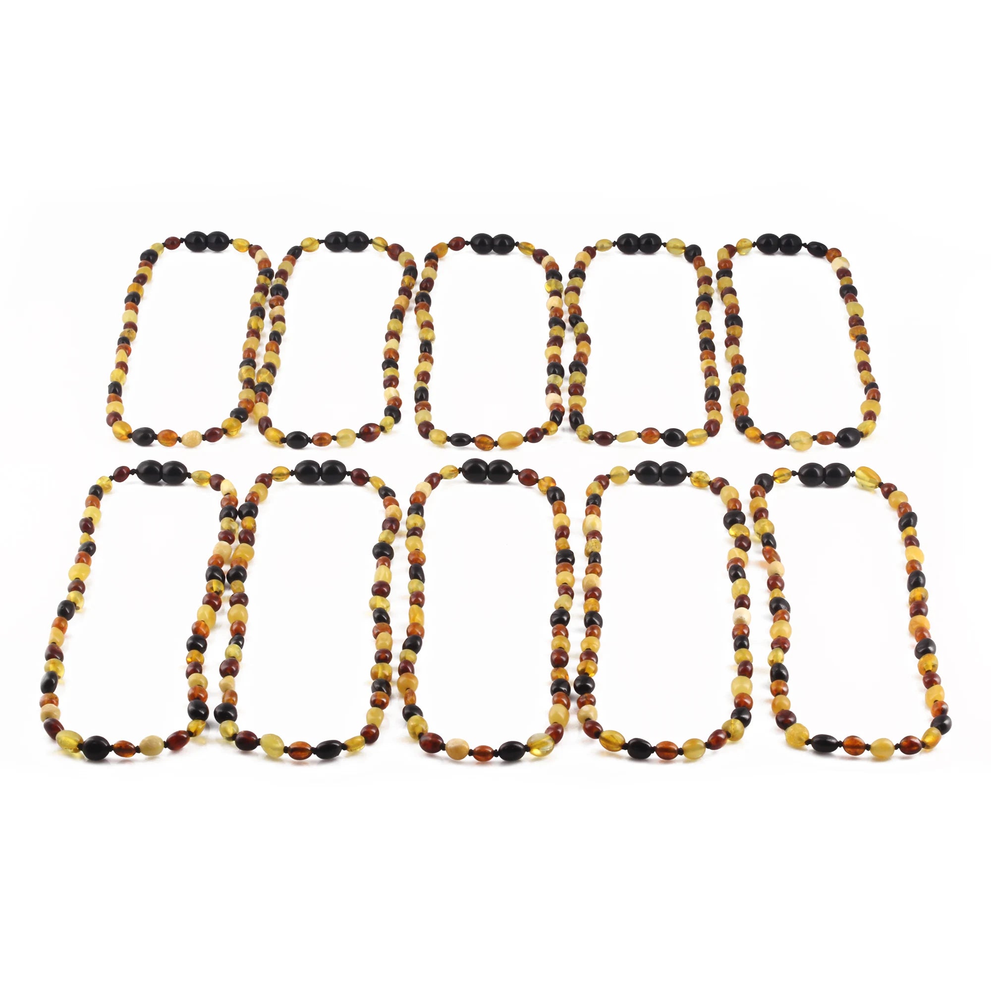 BALTIC AMBER JUNIOR NECKLACES LOT OF 10pcs - OLIVE. XO54M2