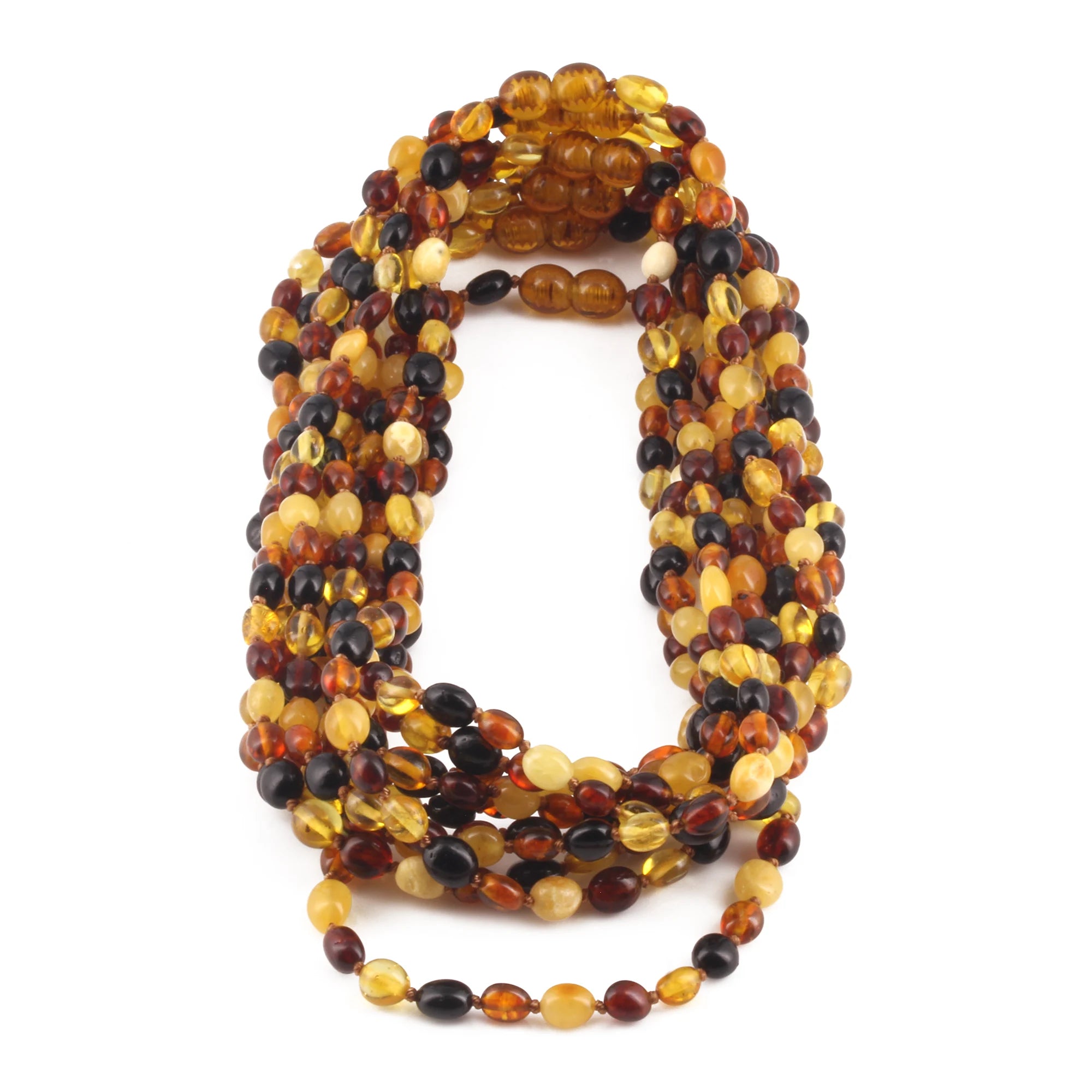 BALTIC AMBER JUNIOR NECKLACES LOT OF 10pcs - OLIVE. XO54M