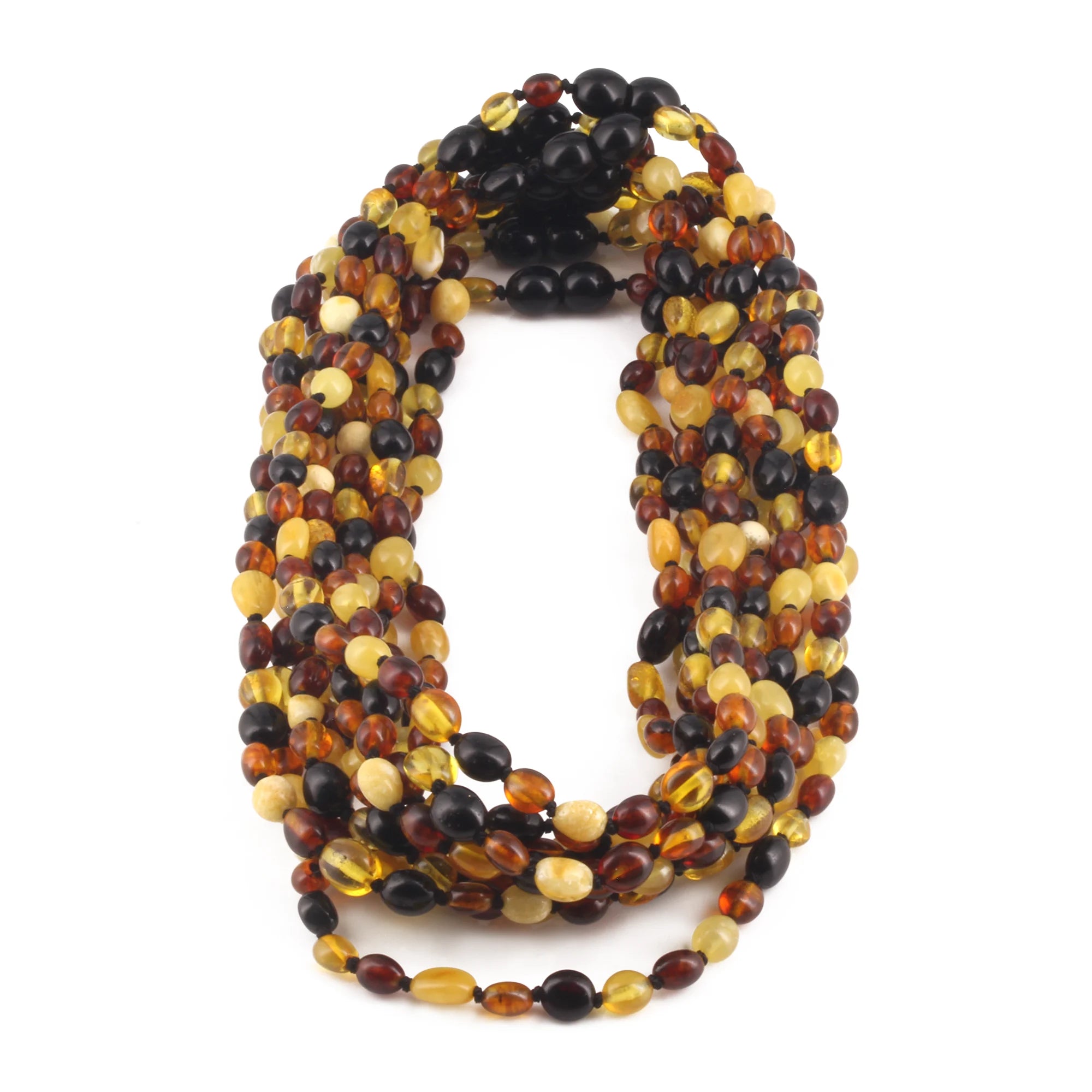 BALTIC AMBER JUNIOR NECKLACES LOT OF 10pcs - OLIVE. XO54M2