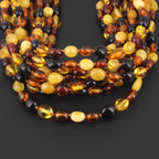 BALTIC AMBER JUNIOR NECKLACES LOT OF 10pcs - OLIVE. XO54M