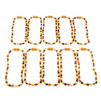 BALTIC AMBER JUNIOR NECKLACES LOT OF 10pcs - OLIVE. XO54MM
