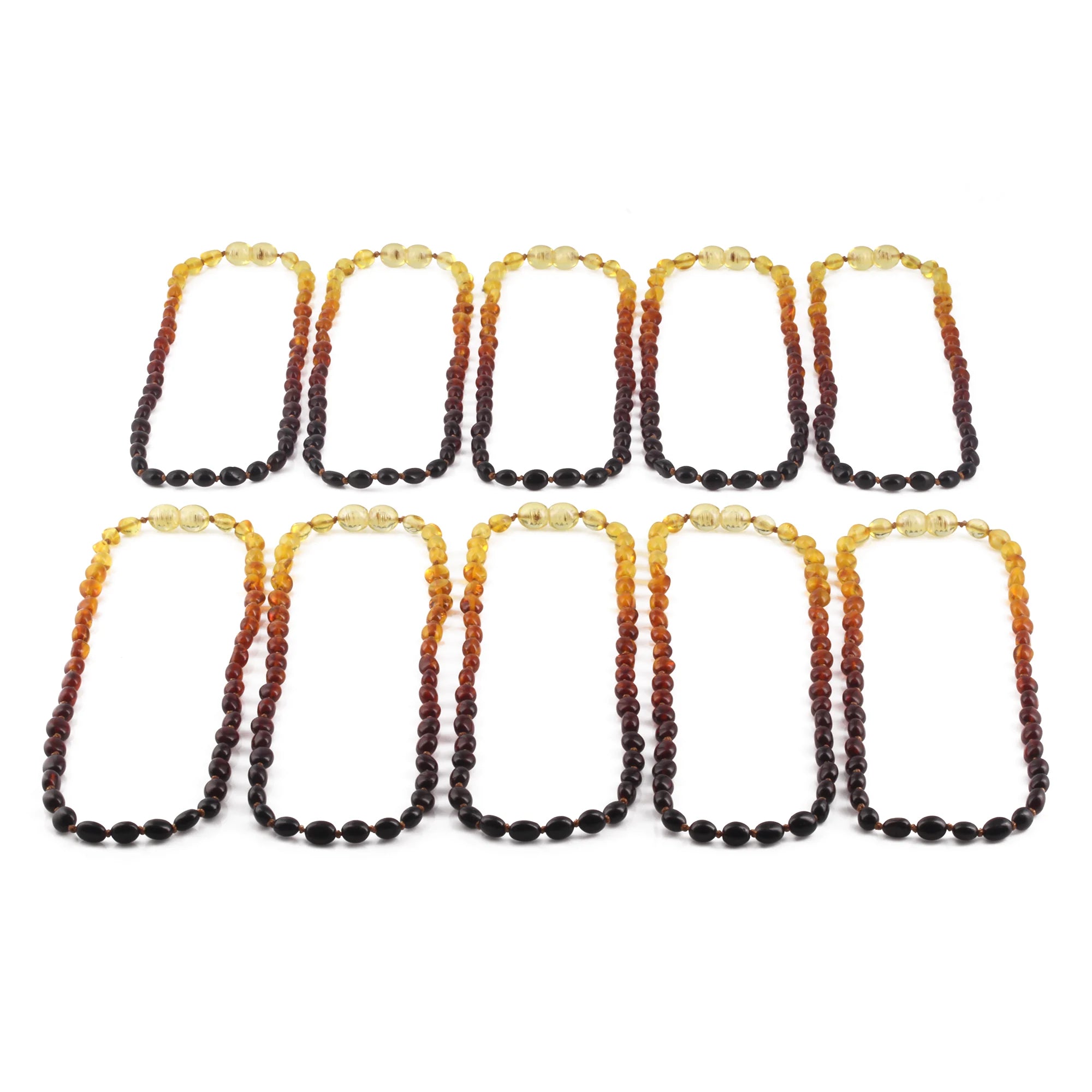BALTIC AMBER JUNIOR NECKLACES LOT OF 10pcs - OLIVE. XO54R1