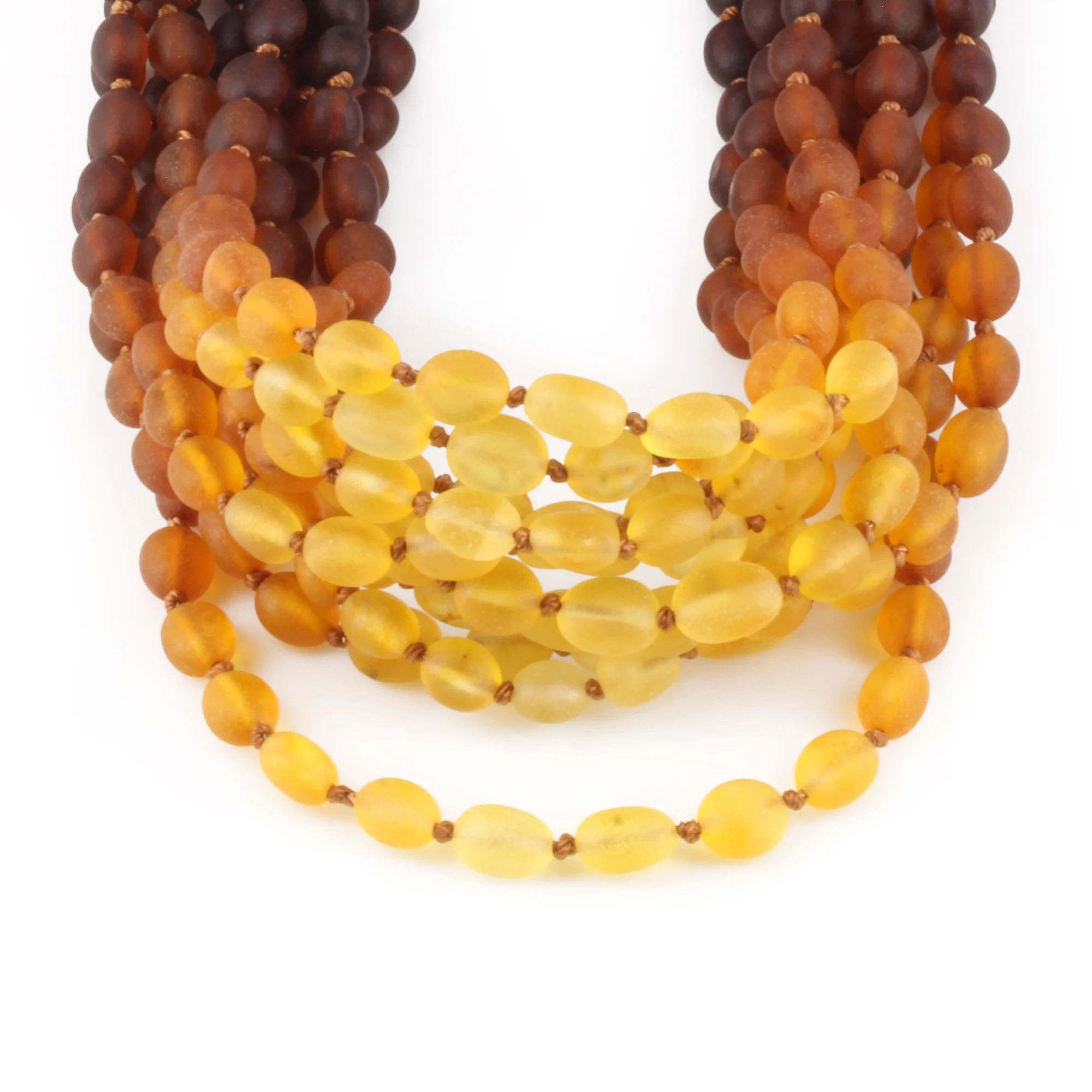 BALTIC AMBER JUNIOR NECKLACES LOT OF 10pcs - OLIVE. XO54R2M