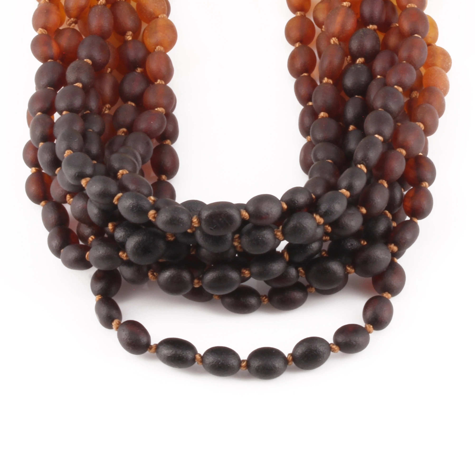 BALTIC AMBER JUNIOR NECKLACES LOT OF 10pcs - OLIVE. XO54R1M