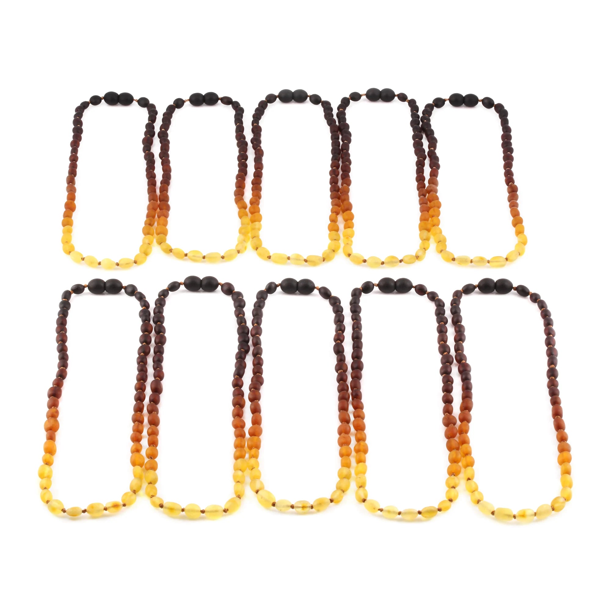 BALTIC AMBER JUNIOR NECKLACES LOT OF 10pcs - OLIVE. XO54R2M