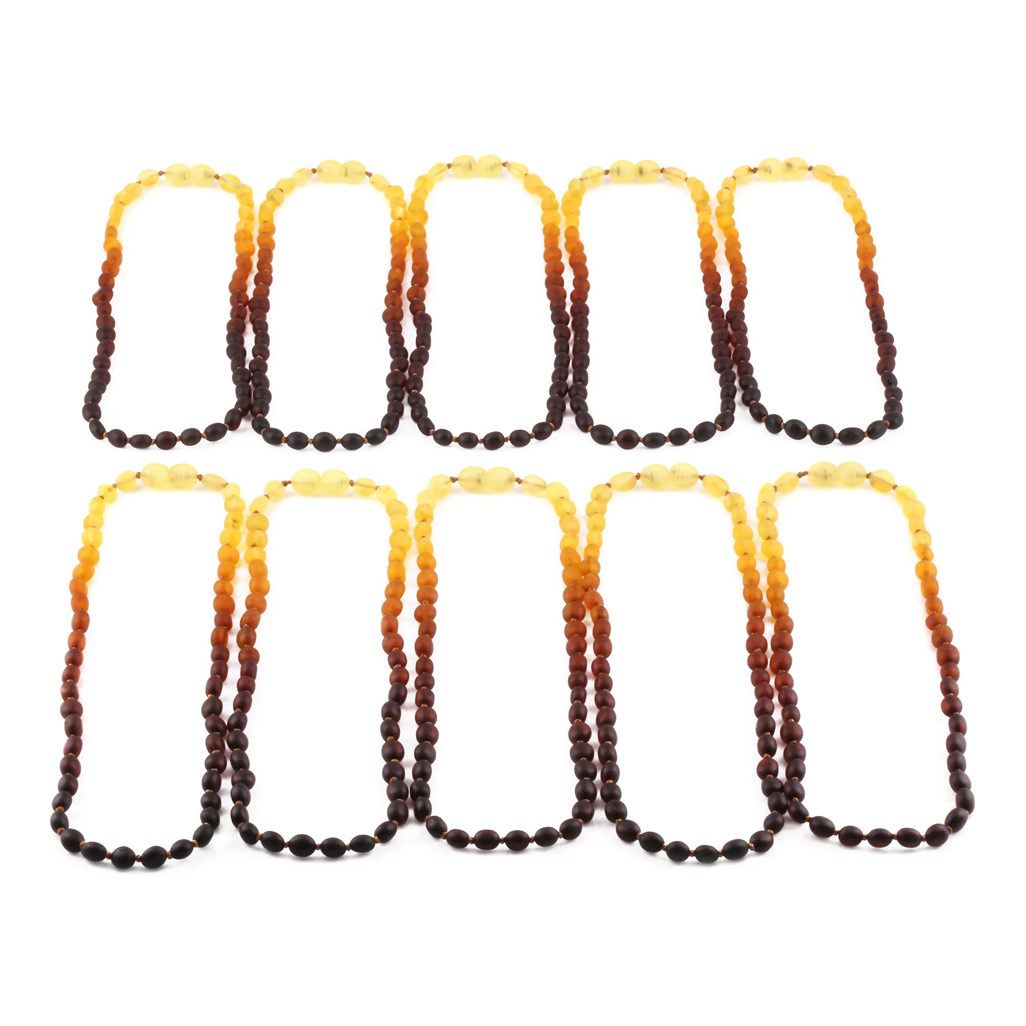 BALTIC AMBER JUNIOR NECKLACES LOT OF 10pcs - OLIVE. XO54R1M