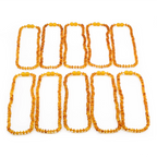 Baltic Amber Junior Necklace Roundel Light Cognac Glossy Finish - Wholesale Lot of 10pcs - 38cm / 15in - XR53LC