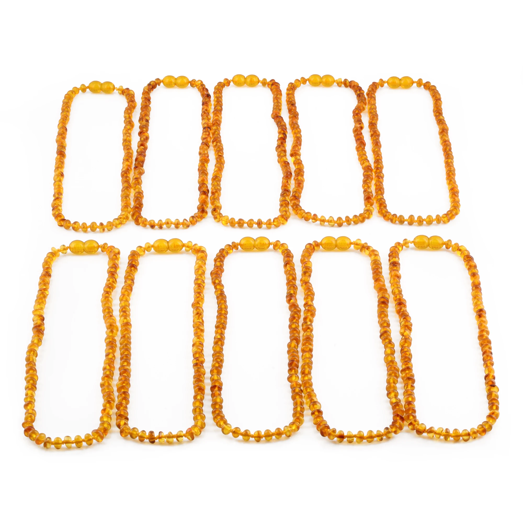 BALTIC AMBER JUNIOR NECKLACES LOT OF 10pcs - ROUNDEL. XR53LC