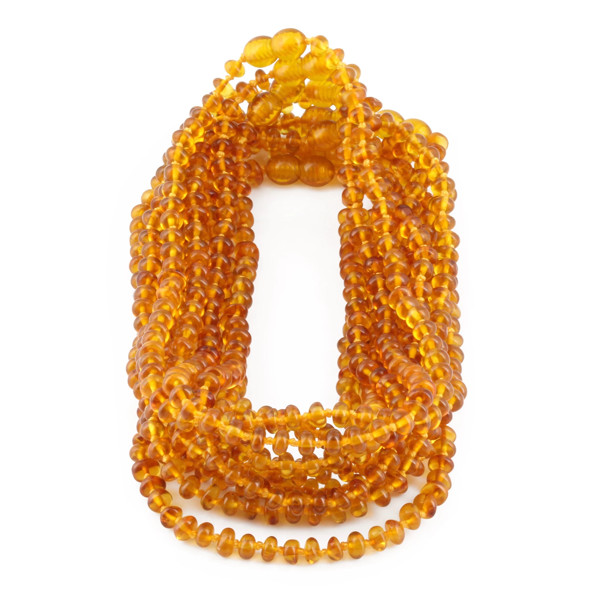 BALTIC AMBER JUNIOR NECKLACES LOT OF 10pcs - ROUNDEL. XR53LC