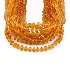 Baltic Amber Junior Necklace Roundel Light Cognac Glossy Finish - Wholesale Lot of 10pcs - 38cm / 15in - XR53LC