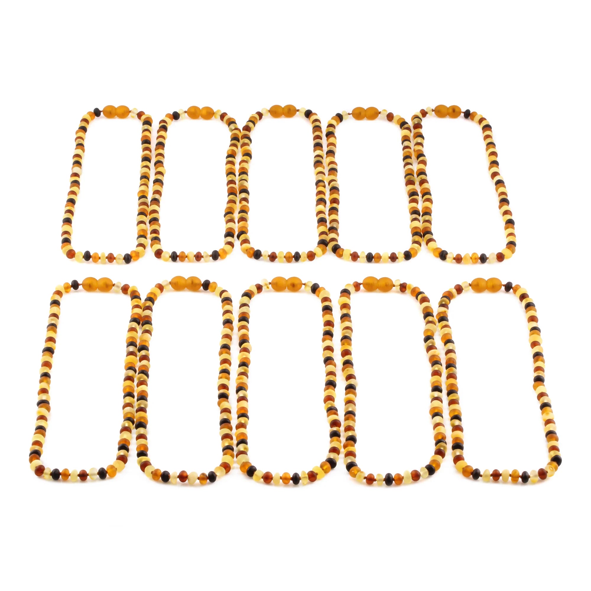 BALTIC AMBER JUNIOR NECKLACES LOT OF 10pcs - ROUNDEL. XR53MM