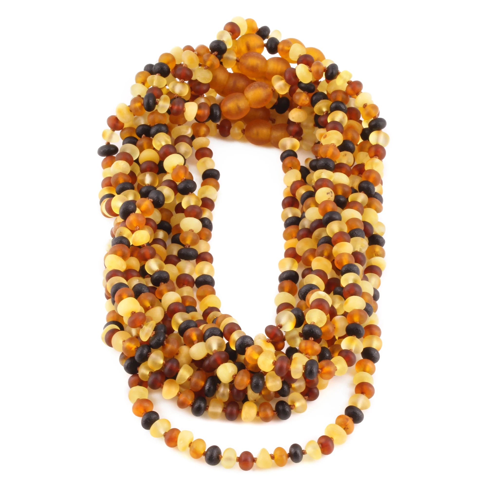 BALTIC AMBER JUNIOR NECKLACES LOT OF 10pcs - ROUNDEL. XR53MM