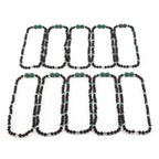 Baltic Amber & Green Agate Junior Necklace Baroque Black Glossy Finish - Wholesale Lot of 10pcs - 38cm / 15in - JN89-S