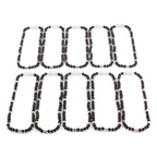 Baltic Amber & Kiwi Jasper Junior Necklace Baroque Black Glossy Finish - Wholesale Lot of 10pcs - 38cm / 15in - JN90-S