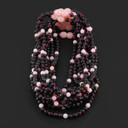 Baltic Amber & Morganite Junior Necklace Baroque Black Matte Finish - Wholesale Lot of 10pcs - 38cm / 15in - JN86-S