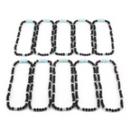 Baltic Amber & Sky Blue Jade Junior Necklace Baroque Black Matte Finish - Wholesale Lot of 10pcs - 38cm / 15in - JN85-S