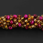 Baltic Amber & Magenta Tiger Eye Junior Necklace Baroque Multicolor Glossy Finish - Wholesale Lot of 10pcs - 38cm / 15in - JN102