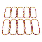 Baltic Amber & Magenta Tiger Eye Junior Necklace Baroque Multicolor Glossy Finish - Wholesale Lot of 10pcs - 38cm / 15in - JN102 V2