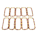 Baltic Amber & Magenta Tiger Eye Junior Necklace Baroque Multicolor Glossy Finish - Wholesale Lot of 10pcs - 38cm / 15in - JN102