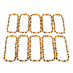 Baltic Amber Junior Necklace Baroque Multicolor Raw Finish - Wholesale Lot of 10pcs - 38cm / 15in - XB54M-RAW
