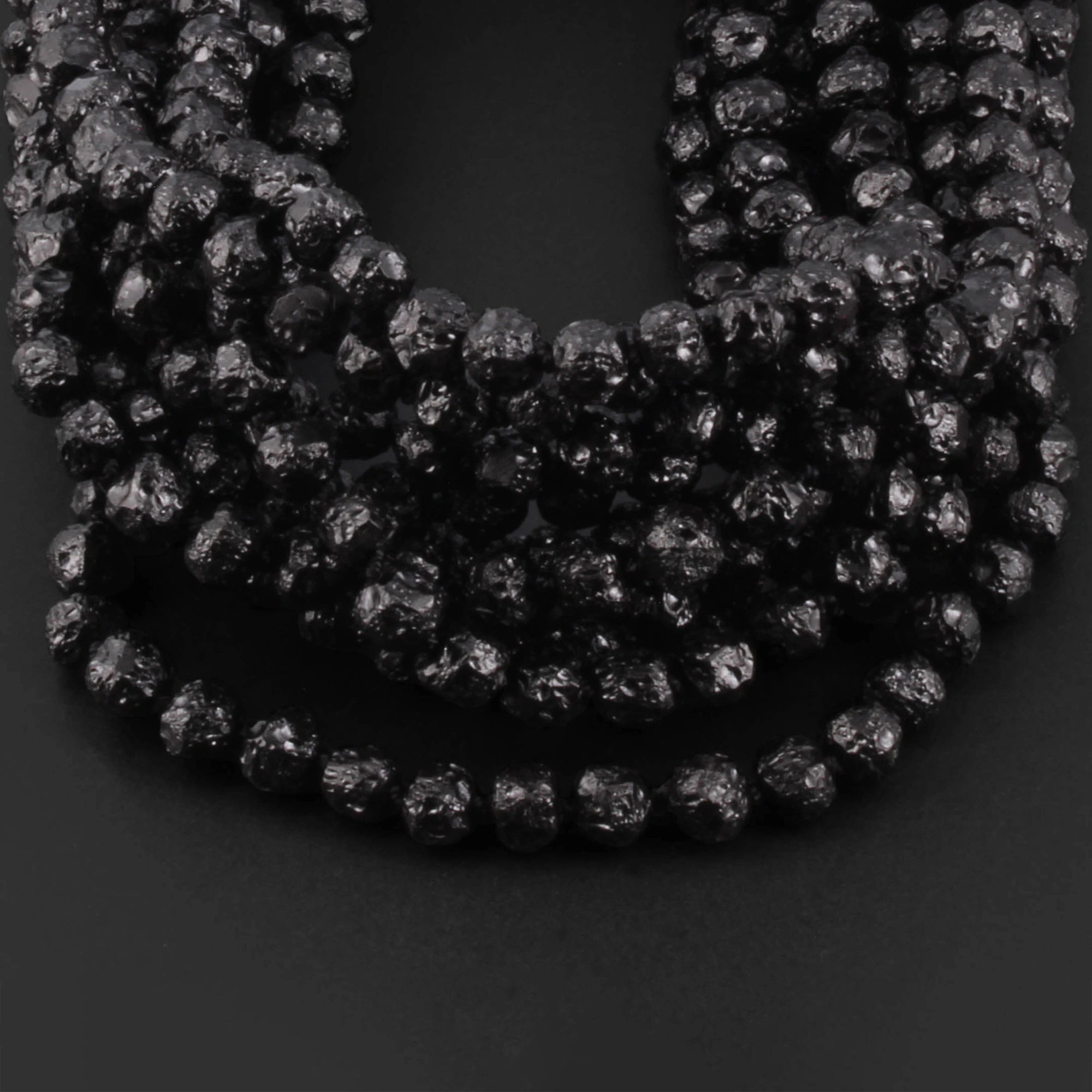 Baltic Amber Junior Necklace Baroque Black Raw Finish - Wholesale Lot of 10pcs - 38cm / 15in - XB54B-RAW