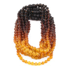 Baltic Amber Junior Necklace Baroque Rainbow Raw Finish - Wholesale Lot of 10pcs - 38cm / 15in - XB54R2-RAW