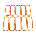 Baltic Amber Junior Necklace Olive Light Cognac Glossy Finish - Wholesale Lot of 10pcs - 38cm / 15in - XO54LC