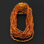 Baltic Amber Junior Necklace Olive Light Cognac Glossy Finish - Wholesale Lot of 10pcs - 38cm / 15in - XO54LC