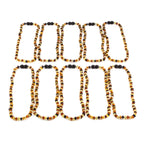 Baltic Amber Junior Necklace Roundel Multicolor Glossy Finish - Wholesale Lot of 10pcs - 38cm / 15in - XR53M2