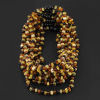 Baltic Amber Junior Necklace Roundel Multicolor Glossy Finish - Wholesale Lot of 10pcs - 38cm / 15in - XR53M2